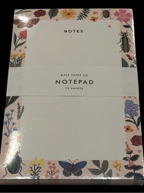 Rifle Paper Co Garden Party Note Pad 75 Sheets Botanical & Insects Tear Off New